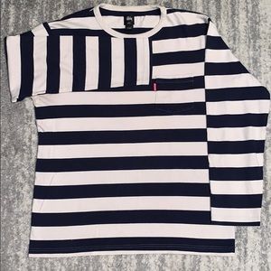 Stussy Navy/White Strip Long Sleeve